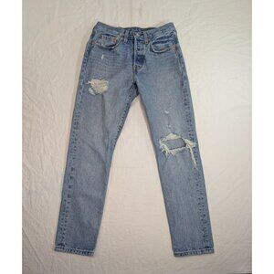 Levi's 501 women's size small skinny distressed jeans button fly 100% cotton S9